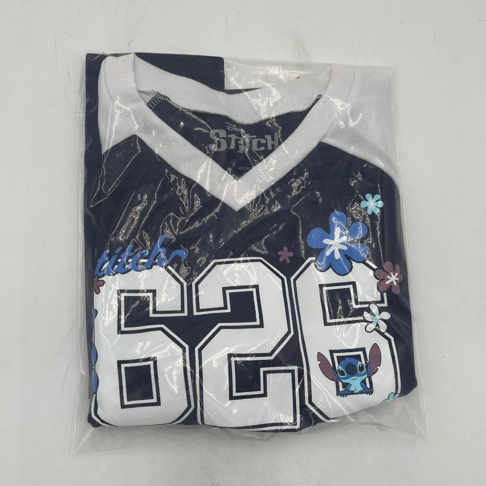 NEW!! Disney Lilo and Stitch Sports Jersey #626‎ Blue and White - Size: XL